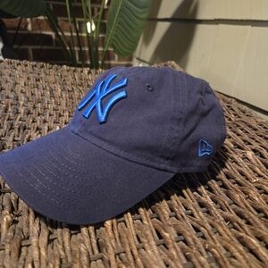 New Era Yankees Spring Hat Royal Blue on Blue Adjustable NY Logo Cap Fits Women